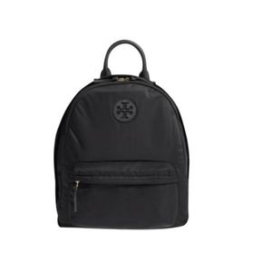 TORI BURCH Ella's Tote Purse Black Nylon Backpack